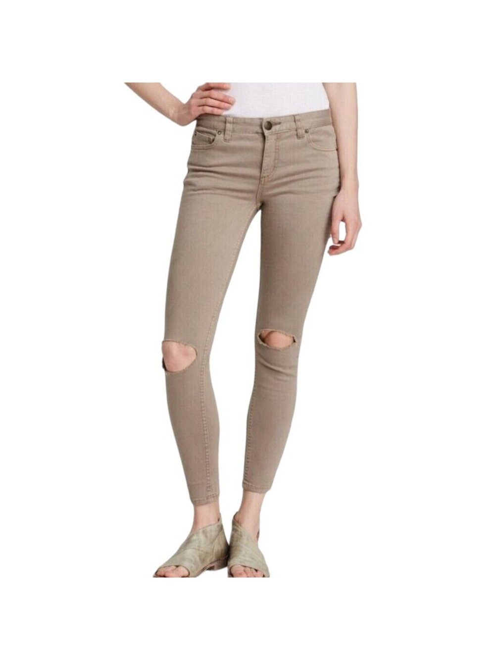 Free People Skinny Leg  Jean Steel Wash Low Rise Size 28 New With tag